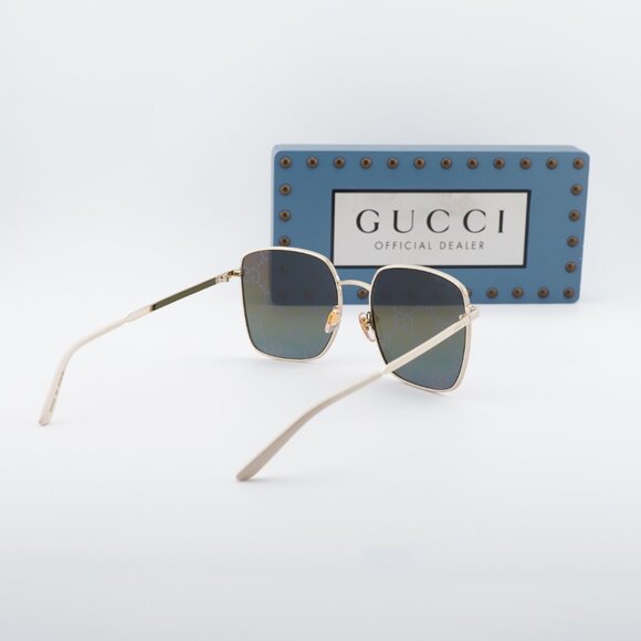 Gucci GG0802S 004 Square Sunglasses - Gold\\Multicolor with GG Pattern Mirror main image 6